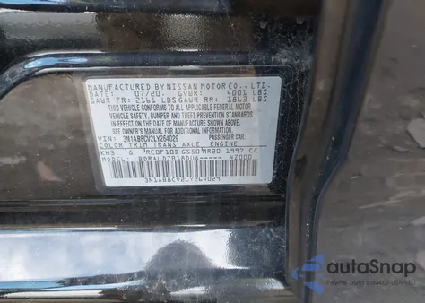 2020 Nissan Sentra Sv Xtronic Cvt из США, поврежденный, VIN 3N1AB8CV2LY264029